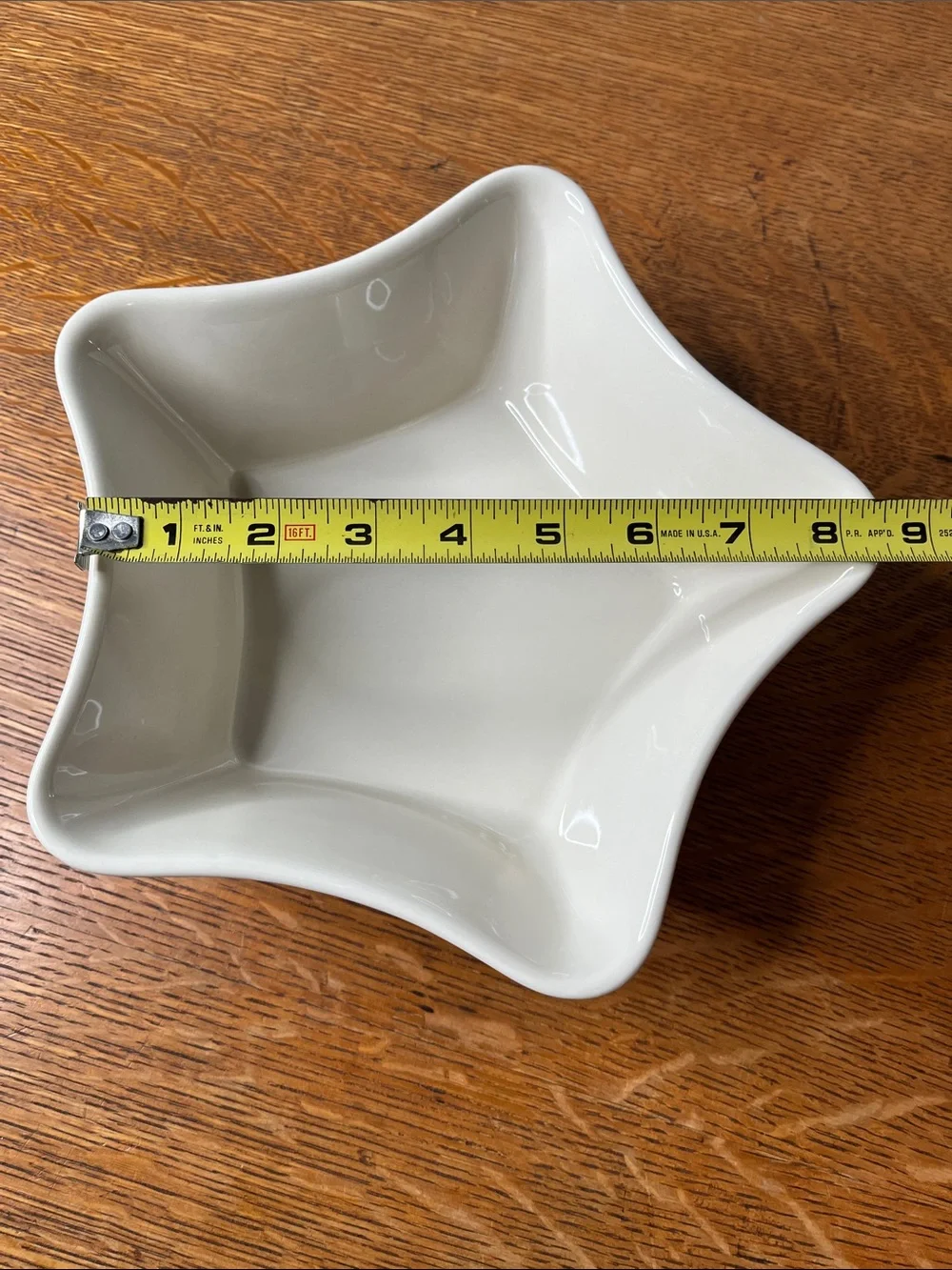 Longaberger Pottery Ivory Star Bowl Woven Traditions Cream Serving Dish USA